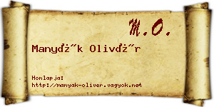 Manyák Olivér névjegykártya